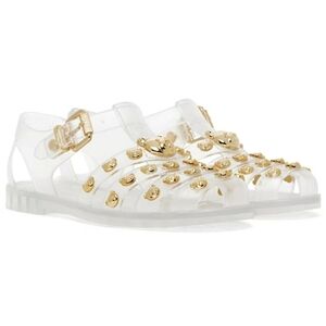 Authentic Moschino Bear Stud Jelly Sandals Transparente